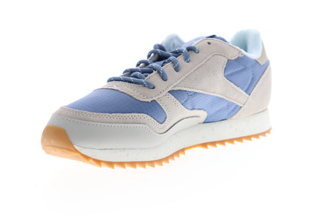 Reebok Classic Leather Ripple DV7142 Womens Gray Suede Lifestyle Sneakers Shoes