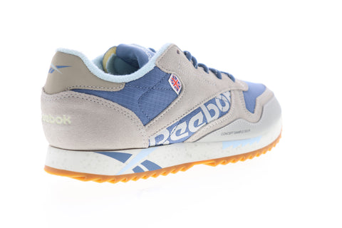 Reebok Classic Leather Ripple DV7142 Womens Gray Suede Lifestyle Sneakers Shoes