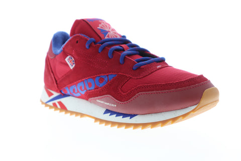 Reebok Classic Leather Ripple DV7196 Womens Red Suede Lifestyle Sneakers Shoes