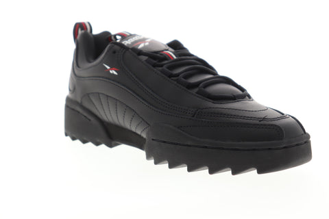 Reebok Rivyx Ripple DV9059 Womens Black Leather Low Top Lifestyle Sneakers Shoes