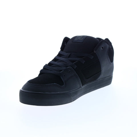 DC Pure Mid ADYS400082-KKG Mens Black Leather Skate Inspired Sneakers Shoes