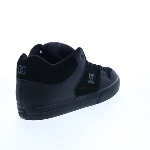DC Pure Mid ADYS400082-KKG Mens Black Leather Skate Inspired Sneakers Shoes