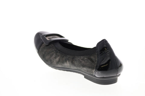 Earth Eclipse Womens Gray Leather Slip On Ballet Flats Shoes