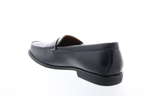 Izod Edmund EDMUND Mens Black Synthetic Slip On Loafers & Slip Ons Penny Shoes