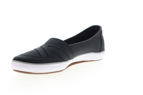 Grasshopper Sole Element EF52811 Womens Black Wide 2E Canvas Loafer Flats Shoes