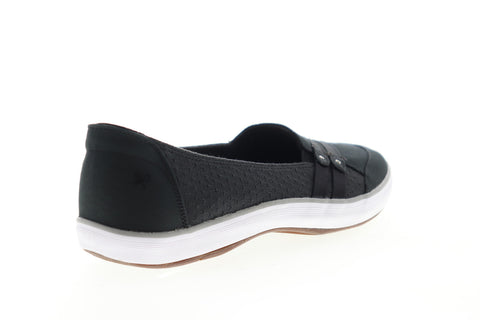 Grasshopper Sole Element EF52811 Womens Black Narrow B Canvas Loafer Flats Shoes