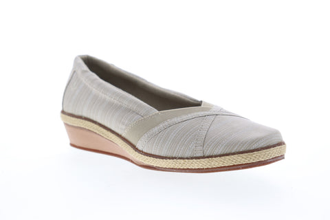 Grasshopper Misty Wedge EF52839B Womens Beige Tan Wide 2E Loafer Flats Shoes