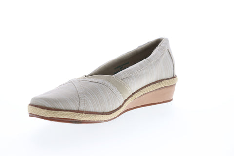 Grasshopper Misty Wedge EF52839B Womens Beige Tan Wide 2E Loafer Flats Shoes
