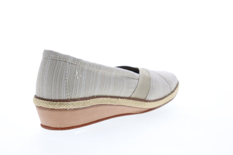 Grasshopper Misty Wedge EF52839B Womens Beige Tan Wide 2E Loafer Flats Shoes
