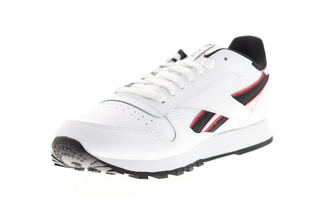 Reebok Classic Leather MU Mens White Leather Low Top Lace Up Sneakers Shoes