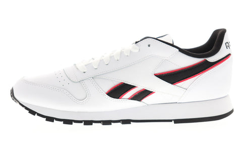 Reebok Classic Leather MU Mens White Leather Low Top Lace Up Sneakers Shoes