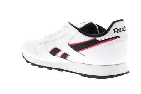 Reebok Classic Leather MU Mens White Leather Low Top Lace Up Sneakers Shoes