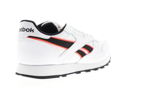 Reebok Classic Leather MU Mens White Leather Low Top Lace Up Sneakers Shoes