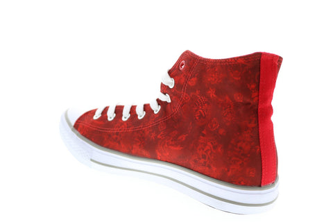 Ed Hardy Eagle EH9037H Mens Red Canvas Lace Up Lifestyle Sneakers Shoes