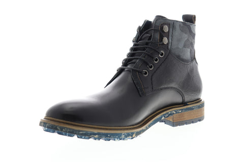 English Laundry Ronan EL2253B Mens Black Leather High Top Casual Dress Boots