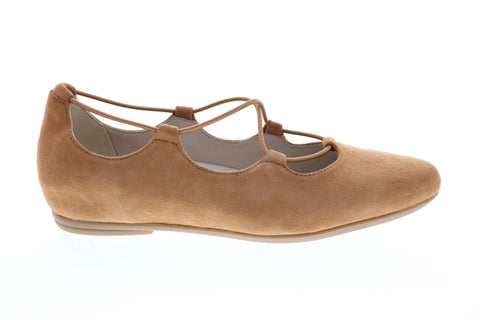 Earthies Essen ESSEN PRINTED-CGC Womens Brown Suede Ballet Flats Shoes