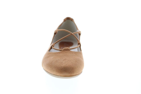 Earthies Essen ESSEN PRINTED-CGC Womens Brown Suede Ballet Flats Shoes