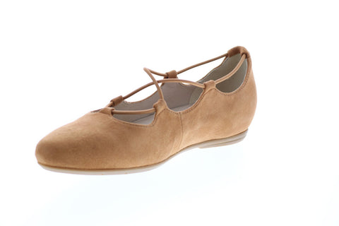 Earthies Essen ESSEN PRINTED-CGC Womens Brown Suede Ballet Flats Shoes