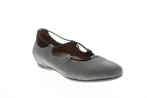 Earthies Essen Flat ESSEN PRINTED-GRY Womens Gray Suede Ballet Flats Shoes