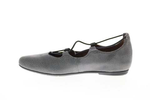 Earthies Essen Flat ESSEN PRINTED-GRY Womens Gray Suede Ballet Flats Shoes
