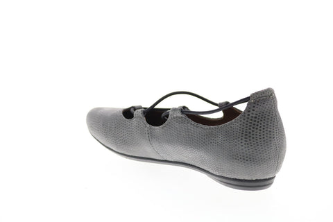 Earthies Essen Flat ESSEN PRINTED-GRY Womens Gray Suede Ballet Flats Shoes