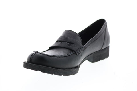 Born Crown Burr F05903 Womens Black Leather Slip On Loafer Flats Shoes
