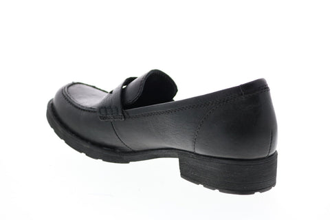 Born Crown Burr F05903 Womens Black Leather Slip On Loafer Flats Shoes