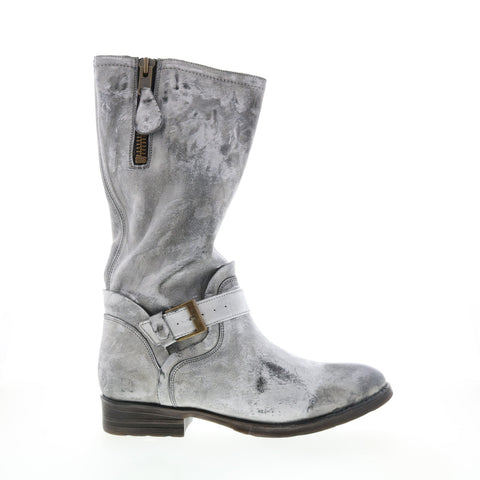 Roan Token F212000 Womens Gray Leather Hook & Loop Casual Dress Boots