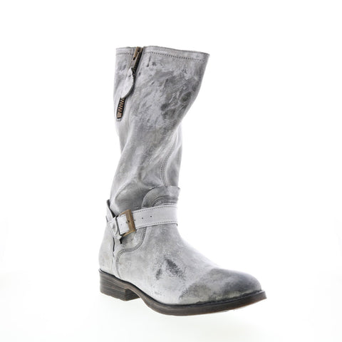 Roan Token F212000 Womens Gray Leather Hook & Loop Casual Dress Boots