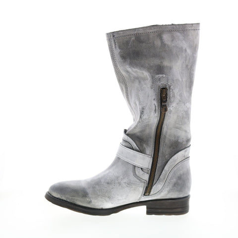Roan Token F212000 Womens Gray Leather Hook & Loop Casual Dress Boots
