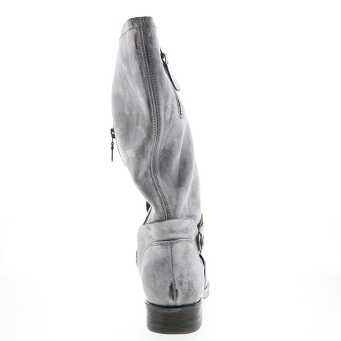 Roan Token F212000 Womens Gray Leather Hook & Loop Casual Dress Boots