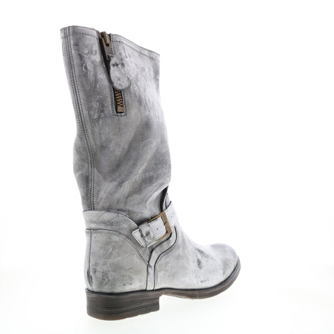 Roan Token F212000 Womens Gray Leather Hook & Loop Casual Dress Boots