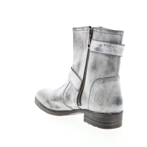 Roan Celebration F212005 Womens Gray Leather Hook & Loop Casual Dress Boots