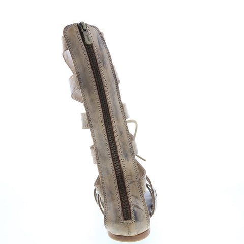 Roan Rhea F300002 Womens Gray Leather Lace Up Gladiator Sandals Shoes