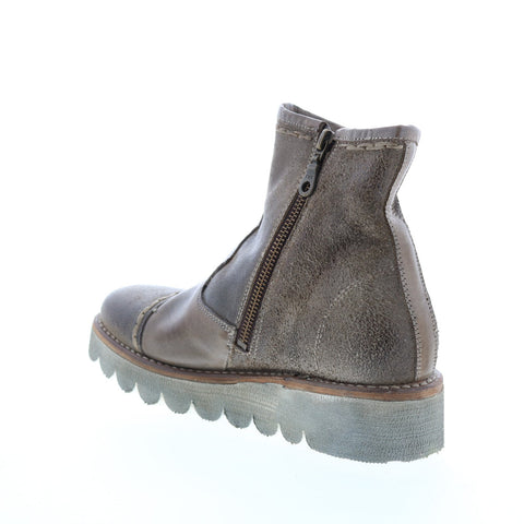 BedStu Lea F301102 Womens Gray Leather Zipper Casual Dress Boots