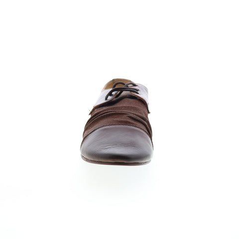 BedStu Rumba F301600 Womens Brown Leather Lace Up Ballet Flats Shoes