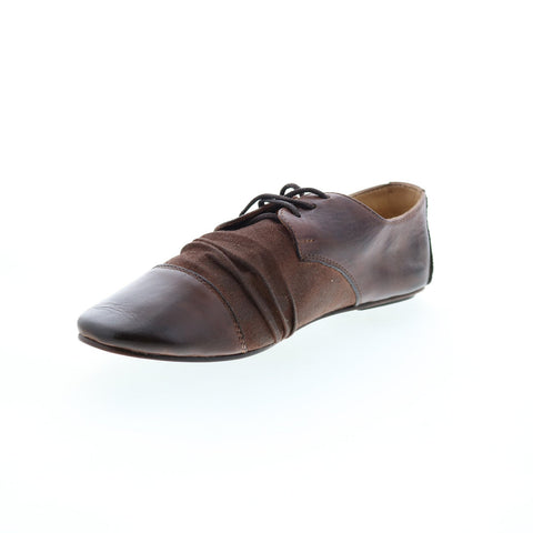 BedStu Rumba F301600 Womens Brown Leather Lace Up Ballet Flats Shoes