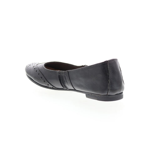 BedStu Tap F301602 Womens Black Leather Slip On Ballet Flats Shoes