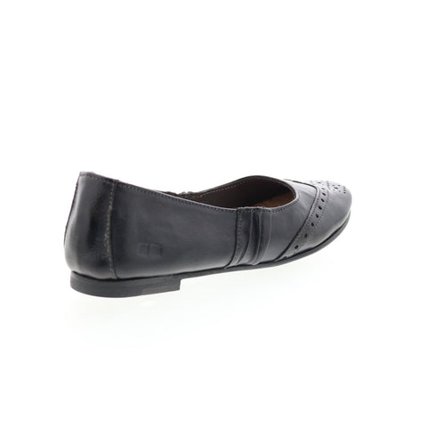 BedStu Tap F301602 Womens Black Leather Slip On Ballet Flats Shoes
