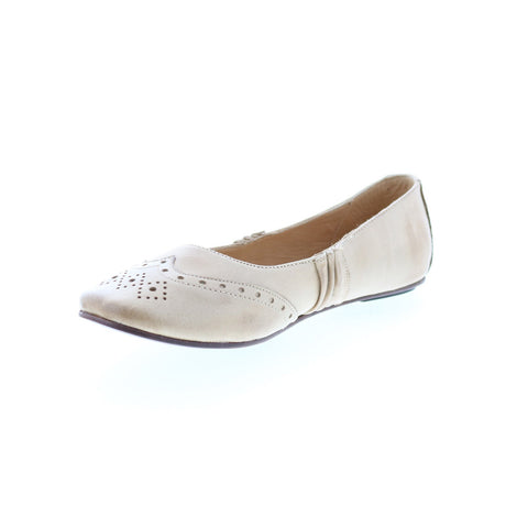 BedStu Tap F301602 Womens Beige Leather Slip On Ballet Flats Shoes