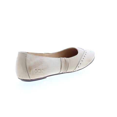 BedStu Tap F301602 Womens Beige Leather Slip On Ballet Flats Shoes