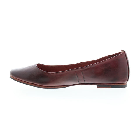 BedStu Misty F301616 Womens Burgundy Leather Slip On Ballet Flats Shoes