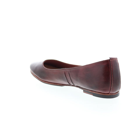 BedStu Misty F301616 Womens Burgundy Leather Slip On Ballet Flats Shoes