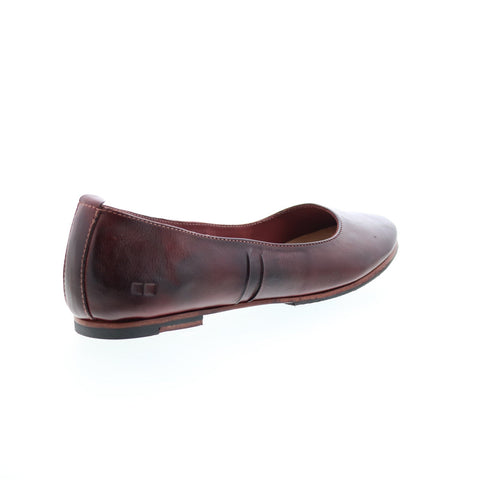 BedStu Misty F301616 Womens Burgundy Leather Slip On Ballet Flats Shoes