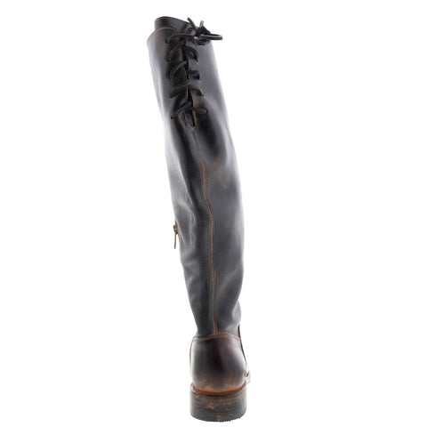 BedStu Manchester F311003 Womens Brown Leather Lace Up Knee High Boots