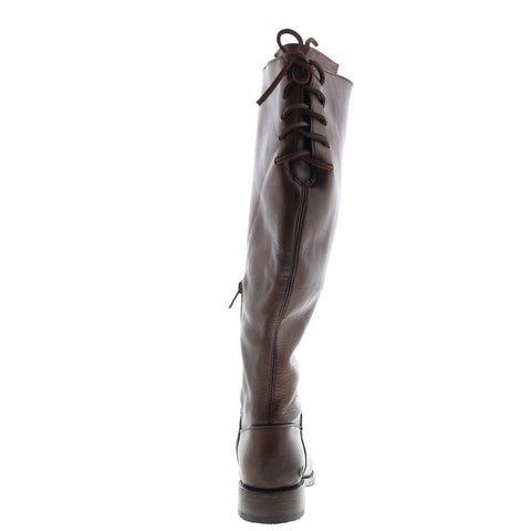 BedStu Manchester F311003 Womens Brown Leather Lace Up Knee High Boots