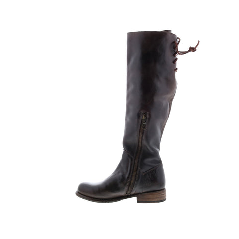 BedStu Manchester F311003 Womens Brown Leather Lace Up Knee High Boots