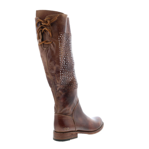 Bed Stu Cambridge F311009 Womens Brown Leather Lace Up Knee High Boots