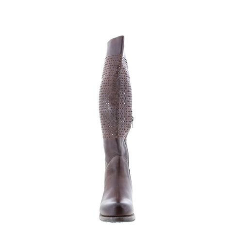Bed Stu Cambridge F311009 Womens Brown Leather Lace Up Knee High Boots