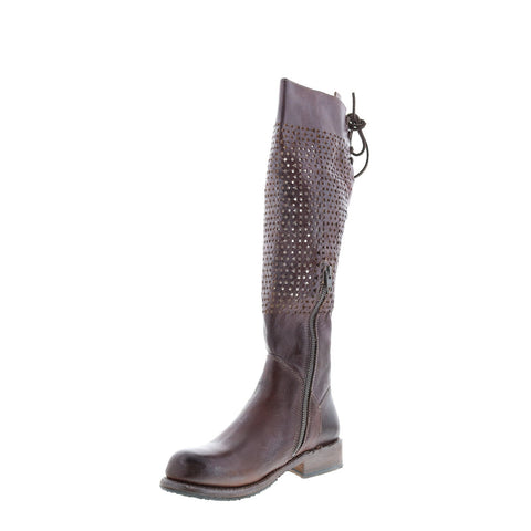 Bed Stu Cambridge F311009 Womens Brown Leather Lace Up Knee High Boots